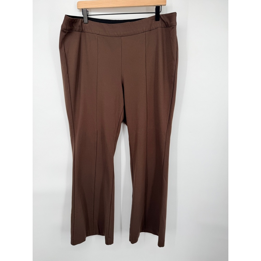Lane Bryant Trousers Women 18 Brown Excellent Pull On Stretch Ponte Knit 42169